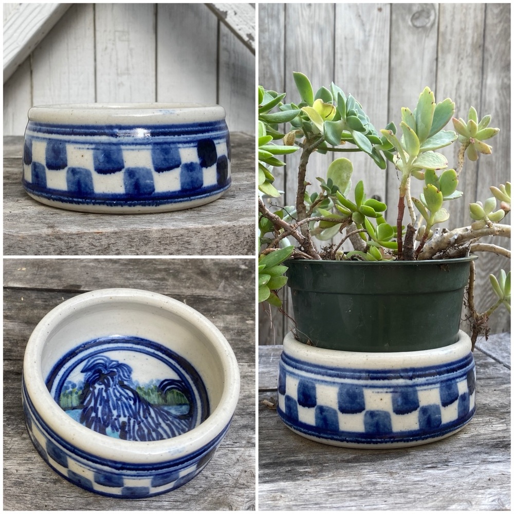 Handmade Ceramic Bowl Dog Dish Circle Catch All